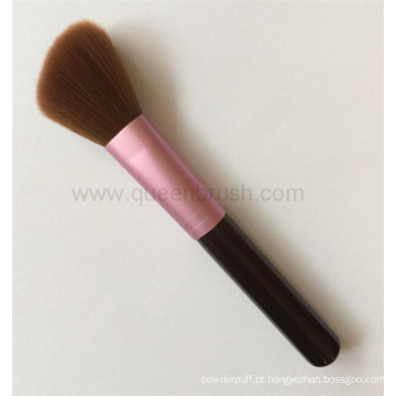 Escova de rosto personalizado escova de pó cosmético suave com alça de madeira
